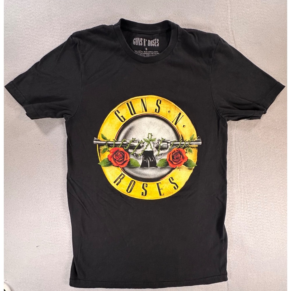Guns N Roses Band Graphic T-Shirt Black Small 100%‎ Cotton Short Sleeve Crewneck